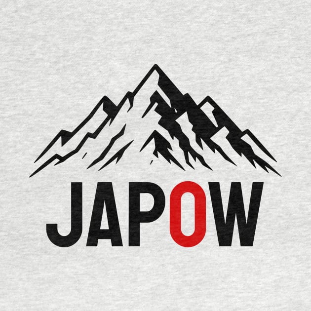 JAPOW Japan Powder Snow Snowboard Sticker - Black by PawaPotto